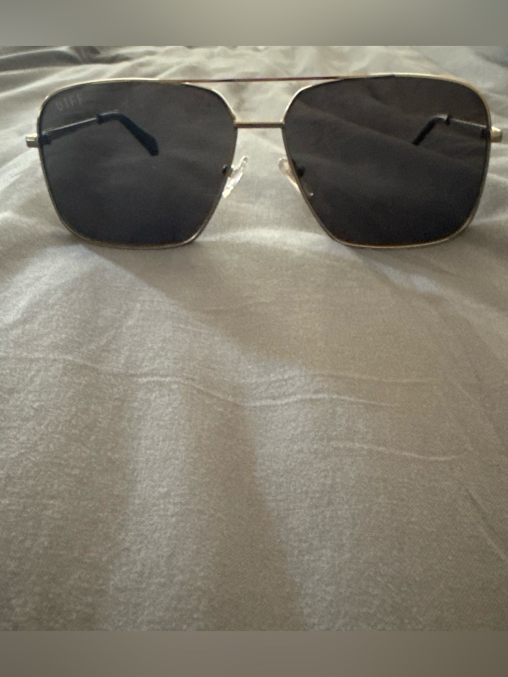 Diff Eyewear silver Frame Black Lens Square Aviator Sunglasses - Modern Metal